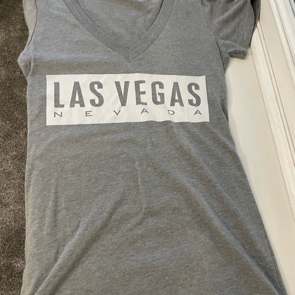 Gray Las Vegas Nevada V-Neck T-Shirt